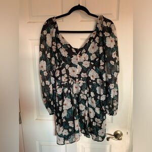 Abercrombie and Fitch green floral mini dress